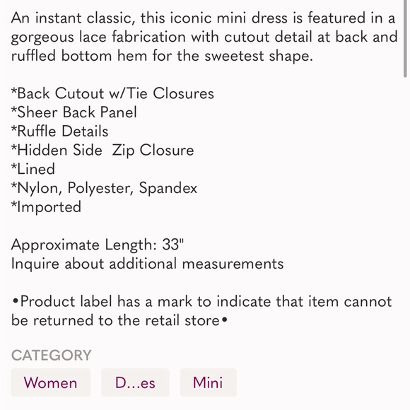 For Love & Lemons x Free People Emerie XS S M L Pink Allover Lace Cutout Mini - Picture 11 of 11